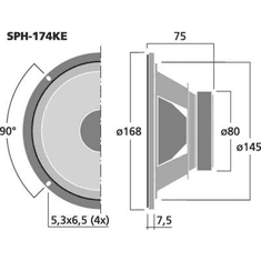 Monacor SPH-174KE 6.5 coll 16.5 cm Hangszóró 50 W 8 ? (105950)