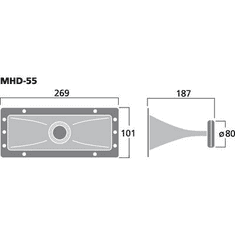 MHD-55 Tölcséres magassugárzó, meghajtóval 30 W 8 ? (MHD-55)