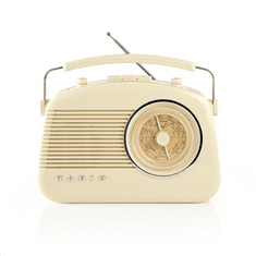 Nedis hordozható FM rádió 4,5 W elefántcsont (RDFM5000BG) (RDFM5000BG)