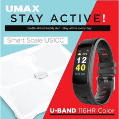 UMAX Stay Active! US10C intelligens mérleg + U-Band 116HR Color aktivitásmérő (UB604) (UB604)