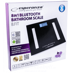 Esperanza EBS016K B.FIT 8 in1 Bluetooth fürdőszoba mérleg fekete (EBS016K)