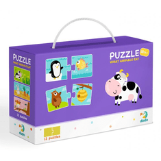 DoDo Duo Az állatok eledele 2X12db-os puzzle (DOP300118) (DOP300118)