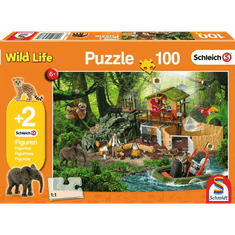 Schmidt Dzsungel, 100 db-os puzzle +2 db figura a dobozban (56238, 18113-182) (56238, 18113-182)