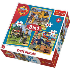 Trefl Sam a tűzoltó és csapata akcióban 3 az 1-ben puzzle (34844) (5900511348446)