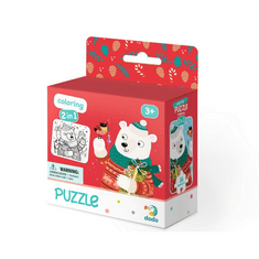 DoDo karácsonyi maci 16db-os puzzle színezővel (DOP300355) (DOP300355)