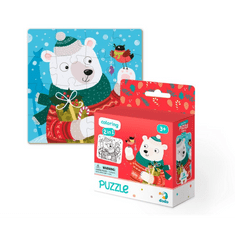 DoDo karácsonyi maci 16db-os puzzle színezővel (DOP300355) (DOP300355)