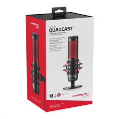 HyperX QuadCast asztali mikrofon fekete-piros (HX-MICQC-BK / 4P5P6AA) (HX-MICQC-BK)
