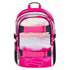BAAGL iskolai hátizsák Skate rózsaszín csíkok