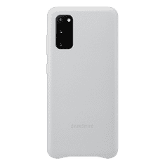SAMSUNG műanyag telefonvédő (valódi bőr hátlap) VILÁGOSSZÜRKE [Galaxy S20 5G (SM-G981U)] (EF-VG980LSEGEU)