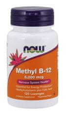 NOW Foods Methyl B12 folsavval (vitamin + folsav aktív formában), 5000 mcg, 120 pasztilla