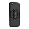 műanyag telefonvédő (szilikon belső, mágneses telefontartó gyűrű, 360°-ban forgatható) FEKETE [Apple iPhone 8 Plus 5.5] (5996457743674)