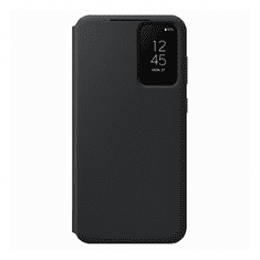SAMSUNG Galaxy S23 SM-S911, Oldalra nyíló tok, hívás mutatóval, kártyatartóval, Smart View Wallet, fekete, gyári (RS135994)