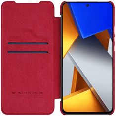 Nillkin Xiaomi Poco M4 Pro 4G, Oldalra nyíló tok, Qin, piros (G128982)