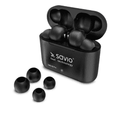 SAVIO TWS-08 Pro vezeték nélküli Bluetooth fülhallgató fekete (TWS-08 PRO)