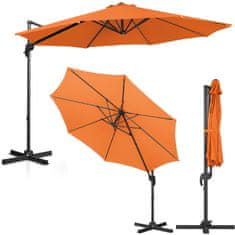 shumee Kerti esernyő az oldalkaron dönthető kerek átm. 300 cm narancssárga