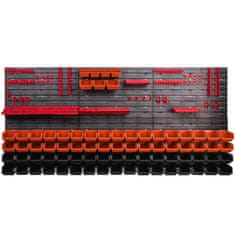 botle Műhely panel szerszámokhoz 173 x 78 cm és 75 db Dobozok Narancs és Fekete készlet XL