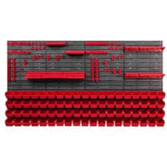 botle Műhely panel szerszámokhoz 156 x 78 cm és 76 db Dobozok Piros műanyag