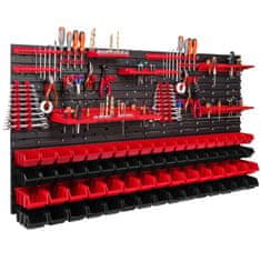botle Műhely panel szerszámokhoz 156 x 78 cm és 68 db Dobozok Piros és Fekete készlet