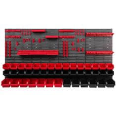 botle Műhely panel szerszámokhoz 156 x 78 cm és 43 db Dobozok Piros és Fekete készlet