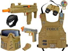 Lean-toys Katonai felszerelés Fegyver maszk távcső mellény iránytű