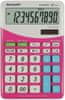 Sharp ELM-332BPK irodai számológép - Döntött kijelző, 10 nagy számjegy, Napelem, Valuta átváltó, ÁFA számítás, 00 gomb, Százalék, Négyzetgyökvonás, Előjelváltás, Javító gomb, pink-fehér
