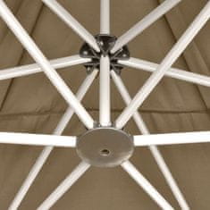 Greatstore tópszínű összecsukható hatszögletű pavilon 3,6 x 3,1 m 220 g/m²