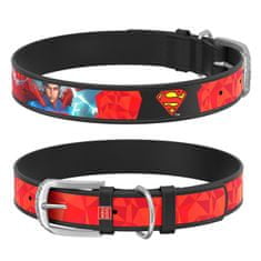 WAUDOG Superman DC COMICS bőrnyakörv fekete 26-35 cm, szélesség: 15 mm Piros