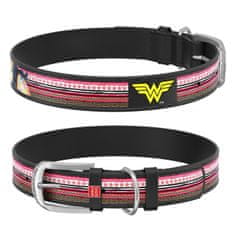 WAUDOG Wonderwoman DC COMICS bőrnyakörv fekete 29-38 cm, szélesség: 20 mm Piros