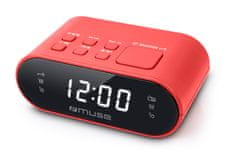 Muse M-10 RED órásrádió, digitális FM rádió, 2 ébresztési időpont lehetőség - piros