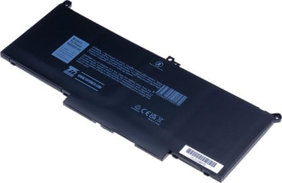 T6 power Akkumulátor Dell Latitude 14 7480 készülékhez, Li-Poly, 7,6 V, 7500 mAh (57 Wh), fekete