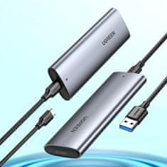 Ugreen CM400 külső box M.2 B-Key SATA 3.0 SSD + kábel USB-C, szürke
