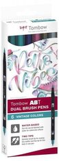 Tombow ABT Dual Pen Brush kétoldalas ecsetmarker készlet - Vintage színek 6 db