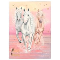 Miss Melody levélkészlet, Rózsaszín + pasztell színek, 3 ló fut át a vízen