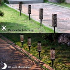Netscroll Napenergiás kerti lámpa (2 darab), elegáns tervezésű szolár lámpa, napelemes töltés, 8-10 óra működés, automatikus bekapcsolás, vízálló, kertekhez, teraszokhoz, udvarokhoz, LawnLamps