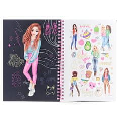 Top Model kifestőkönyv | Topmodell Neon Doodle könyv, 3 neon henger, matricák