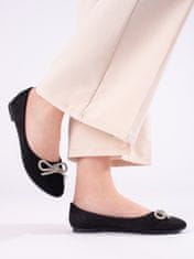 Amiatex Női balerina cipő 93746 + Nőin zokni Gatta Calzino Strech, fekete, 37