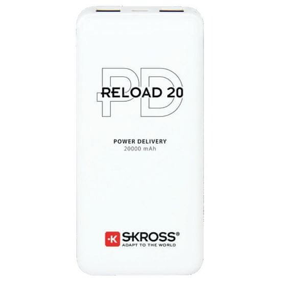 Skross Powerbank Reload 20 PD, 20000mAh, USB A+C DN57-PD, fehér
