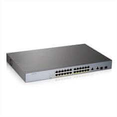 Zyxel GS1350-26HP, 26 portos CCTV PoE switch, nagy hatótávolságú, 375 W (1 év NCC Pro csomag licenc csomagban)