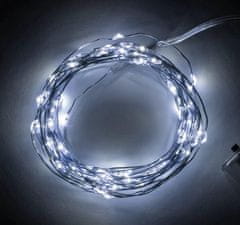Aga akkumulátoros fénydekoráció lánc 50 LED hideg fehér