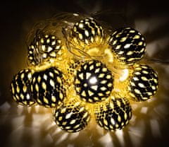 Linder Exclusiv Karácsonyi LED világítás 10 arany gömb Meleg fehér