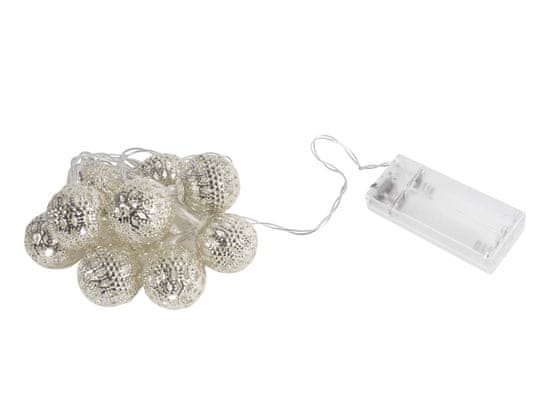 Linder Exclusiv Karácsonyi LED világítás 10 ezüst gömb Meleg fehér