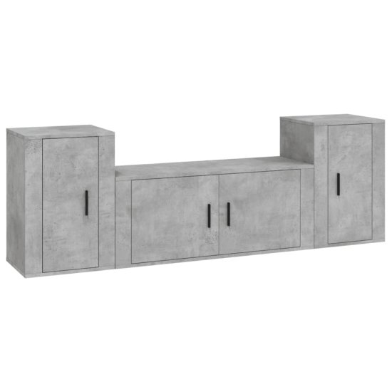 Vidaxl 3 részes betonszürke szerelt fa TV-szekrényszett 3188514