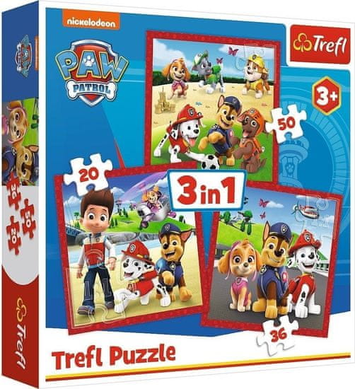 Trefl Puzzle Paw Patrol: Happy Dogs 3 az 1-ben (20, 36, 50 darab)