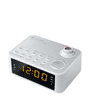 Muse M-178 PW projektoros órásrádió - Digitális FM rádió, Borostyán színű kijelző, Audio jack bemenet, elemes memória védelem, fehér