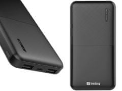 Sandberg Saver Powerbank 10000 mAh, 2x USB-A, fekete