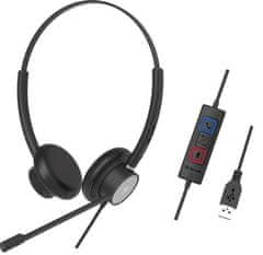 Tellur vezetékes headset Voice 320, binaurális, USB, fekete
