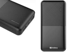 Sandberg Saver Powerbank 20000 mAh, 2x USB-A, fekete