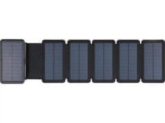 Sandberg Solar 6 paneles Powerbank 20000mAh, napelemes töltő, fekete