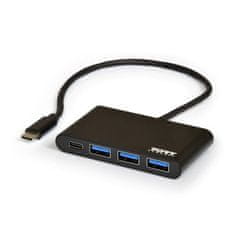 Port Designs PORT CONNECT USB-C HUB, 3x USB 3.0 + 1x USB-C, fekete