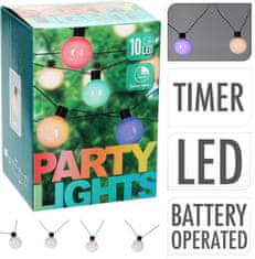 ProGarden kültéri LED PARTY fénylánc 10 izzó színes KO-XX8115810